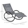 thumbnail image 3 of Outsunny Patio Rocking Chair Zero Gravity Rocker with Mesh Seat, Grey, 3 of 10