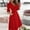 F-460Red, variant on ZHOGXU Women's Dress Long Sleeve V Neck Solid Color Lace Up Fashion Comfortable Slim Fit Dresses With Pockets For Casual Daily Wear,Black,L