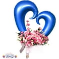 thumbnail image 2 of PMU Heart Shaped 24 Inch Open Center Mylar Balloon, Royal Blue Pkg/1, 2 of 7
