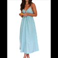 thumbnail image 2 of Vestido de Verano con Cuello en V para Mujer, A Rayas, Estilo Bohemio, para Playa, con Tirantes Finos y Lazo en la Espalda. Verde M, 2 of 10
