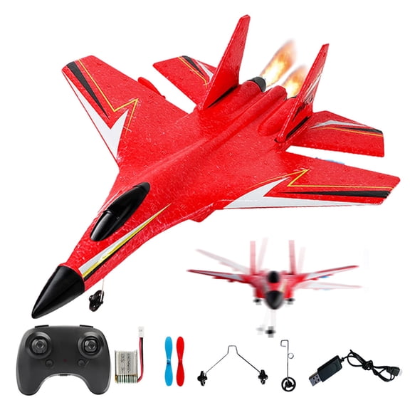 NautyDaddy 2.4GHz Remote Control Fighter Airplane with Smart Gyroscope and LED Night Light - A cool outdoor remote control fighter jet toy suitable for children and adults this summer.