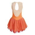 thumbnail image 2 of TiaoBug Kids Girls Sleeveless Figure Skating Dress Rhinestone Chiffon Ballet Leotard Ballerine Tutu Dress Orange 6, 2 of 7