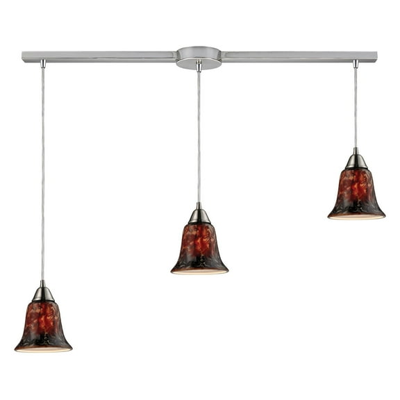 ELK Lighting Confections 3 Light Pendant Satin Nickel Finish Fudge Glass