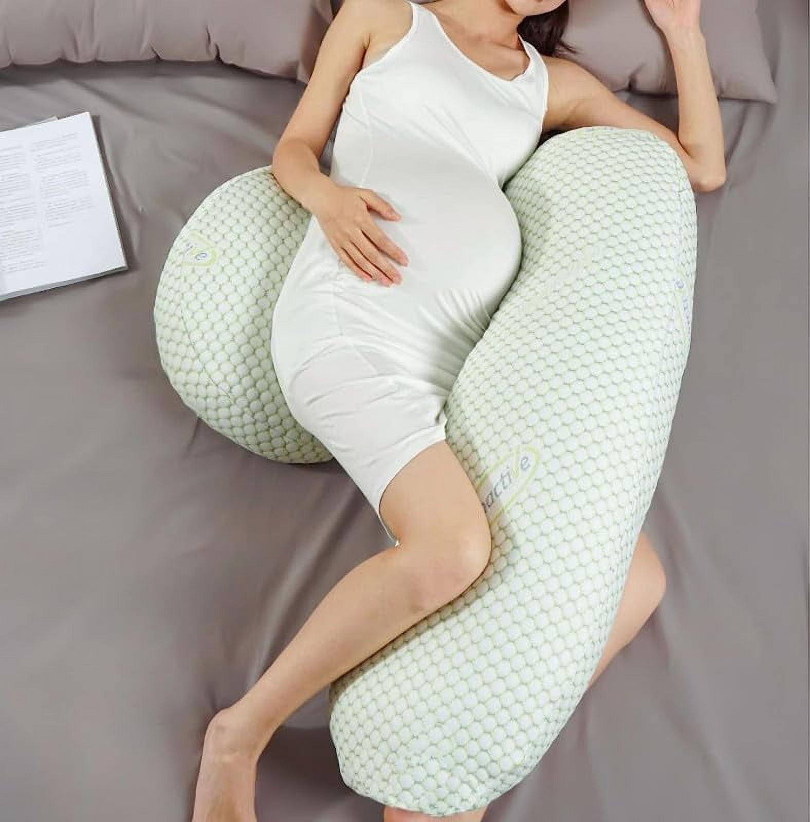 Pregnancy Pillow Maternity Pillow for Side Sleeping Soft Pregnancy Body Pillow for Pregnant Women, Maternity Pillow with Detachable and Adjustable Pillow Cover,Gray