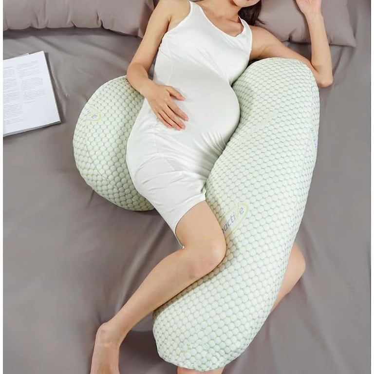 U/H Shaped Pregnancy Body Pillow - Detachable, Adjustable, Supports Back, Hips, Legs & Belly-1081144