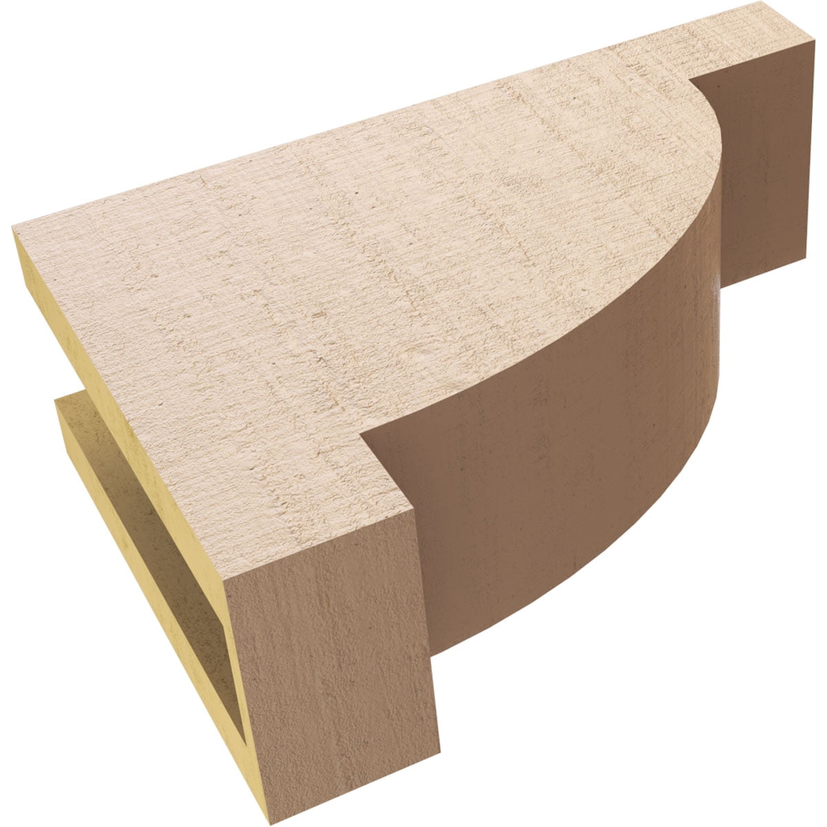 4"W x 12"D x 8"H Classic Alpine Rough Cedar Woodgrain TimberThane Corbel, Primed Tan