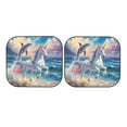 thumbnail image 3 of Uemuo Dolphin Rainbow Horse Printed 2 PCS Car Windshield Sun Shade, Auto Sun Heat and UV Rays Blocker, Foldable Automotive Front Window Sunshade Protector, 3 of 7