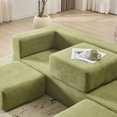 thumbnail image 6 of 79'' Convertible Futon Sofa Bed, Foldable Mattress Cloud Couch with 3 Ottomans & Armrest, Chenille Floor Couch Lounge Sleeper Bed for Living Room/Bedroom,Green, 6 of 13
