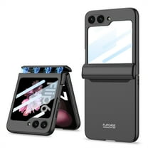 Decase Case for Samsung Galaxy Z Flip 7, Magnetic Hinge Phone Case with Privacy Screen Protector,Black