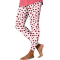 thumbnail image 3 of Feancey Spring Clearance Sale Valentine's Day Womens Leggings High Waisted Tummy Control Running Workout Tights Holiday Soft Cute Heart Printed Stretchy Yoga Pants Multicolor M, 3 of 5