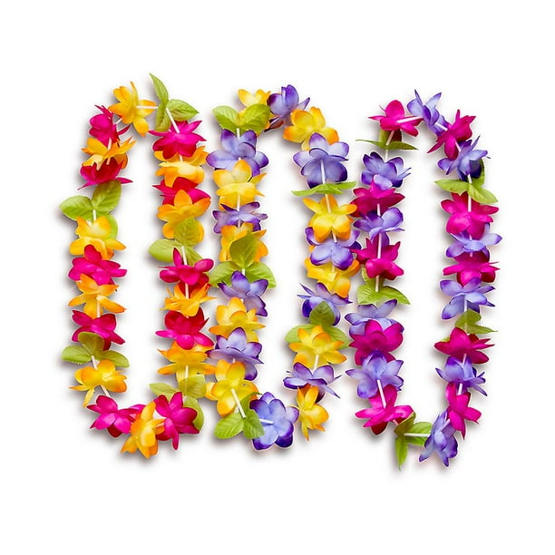 Floral Leis Package Of 3 Hawaiian Luau Leis Necklaces Bracelets