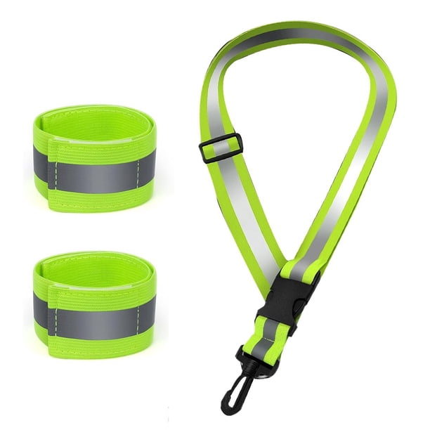 Faja Reflectante para Caminar de Noche, Equipo Correr Alta Visibilidad Durante la con 2 Brazaletes Reflectantes