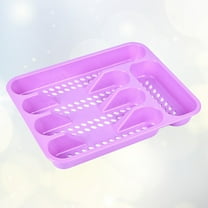 MUSEYA 1Pc Violet Tableware Drain Plate with Compartments Heavy Duty Storage Rack for Home