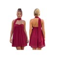 thumbnail image 2 of LMLYSoH Women's Tube Top Mini Dress Summer Fashionable Strapless Sleeveless Sweetheart Neck Dress with Scarf, 2 of 9