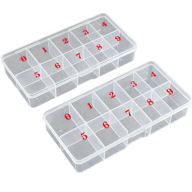 Caja de Puntas de UñAs Organizador de Puntas de UñAs VacíAs Caja de Almacenamiento de UñAs Espacios Caja de Almacenamiento Contenedor Caja de UñAs Caja de Rejilla