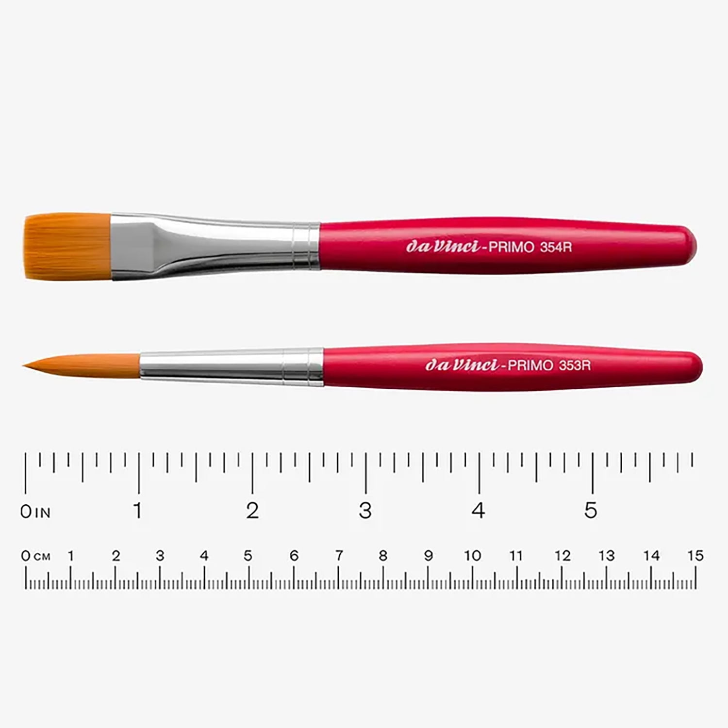 da Vinci PRIMO Preschool Brushes, Synthetics, Tempera, Red Handles, Assorted Sizes, 2 Brush Set