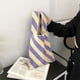 thumbnail image 5 of Bolsos grandes tejidos de verano para chicas a la moda, bolsos de mensajero de hombro para mujer morado amarillo Colcomx Totes de hombro de las mujeres, 5 of 8