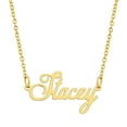thumbnail image 1 of KISPER Collier Pendentif Prénom Personnalisé en Acier Inoxydable Plaqué Or 18K, Stacey, 1 of 6