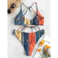 thumbnail image 3 of ZAFUL for Women's Swimwear Ethnic Flower Strappy Bikini Set Multi-B S, 3 of 6