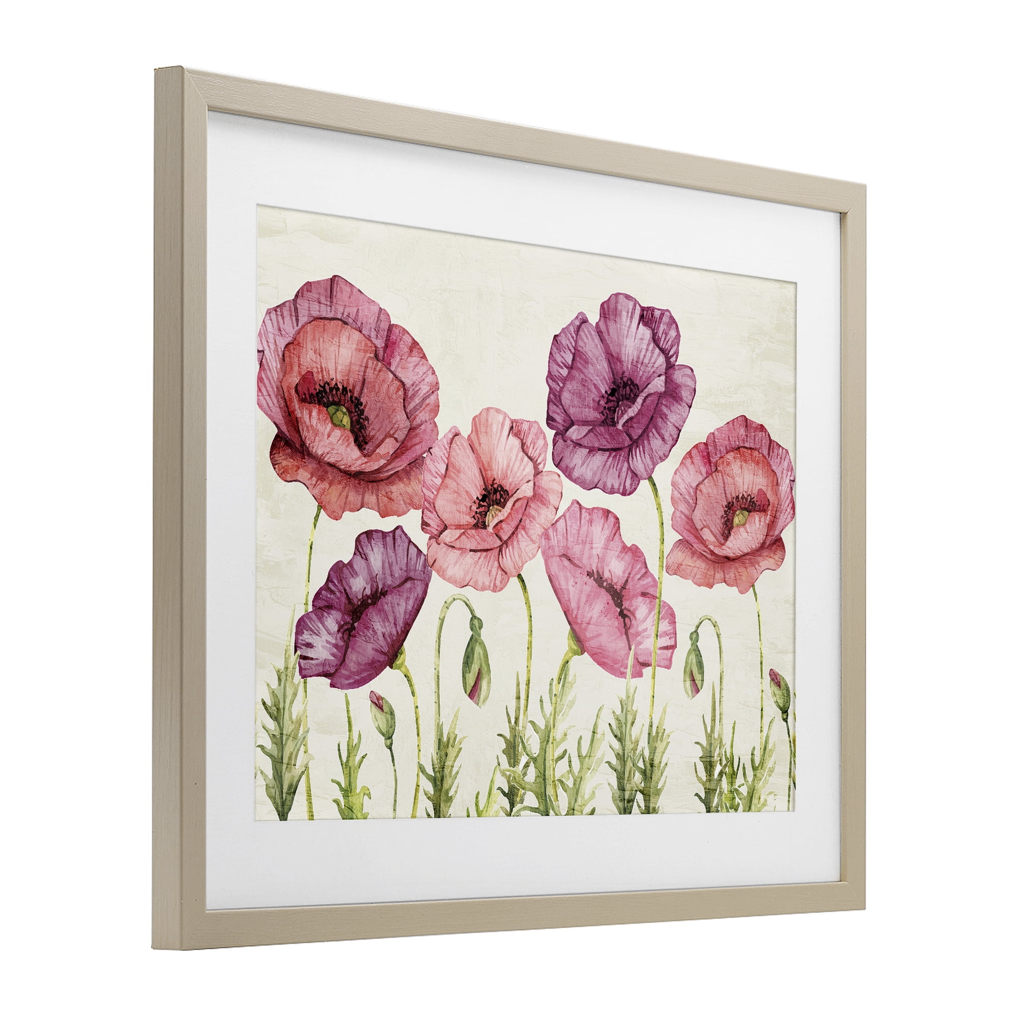 Stupell Industries Poppy Days Vintage Blooms Birch Framed Print Under Glass, design by Kim Allen