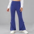 thumbnail image 6 of XIYON Girls Pants Solid Color Ruffled Flare Pants Kids Comfortable Trousers for Play and Everyday Wear, 6 of 6