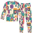 thumbnail image 2 of FORMRS Kids Pajama Set Cotton Long Sleeve Top and Pants 2-Piece Lounge Sleepwear, Sizes 18M-8Y, Purple Geometric, 2 of 6