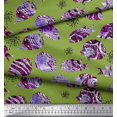thumbnail image 2 of Soimoi Rayon Crepe Fabric Coral & Textured Fish Ocean Print Fabric by Yard 46 Inch Wide, 2 of 3