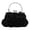 Black, variant on Elegant Satin Evening Clutch With Detachable Silk Rose Handbag For Formal Parties And Occasions