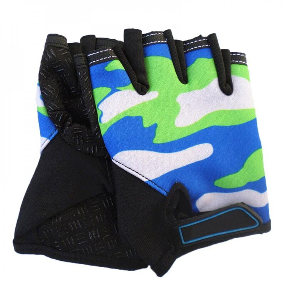 Half Finger Mittens Children's Bike Gloves Camouflage Child Bicycle Gloves