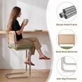 thumbnail image 2 of Daluvenix Natural Rattan Bar Stools Set of 4 with Cane Back, Mid Century Modern Kitchen Counter Height BarStools, Dining Room Upholstery Boho Microvelvet Seat Bar Chairs, 2 of 9