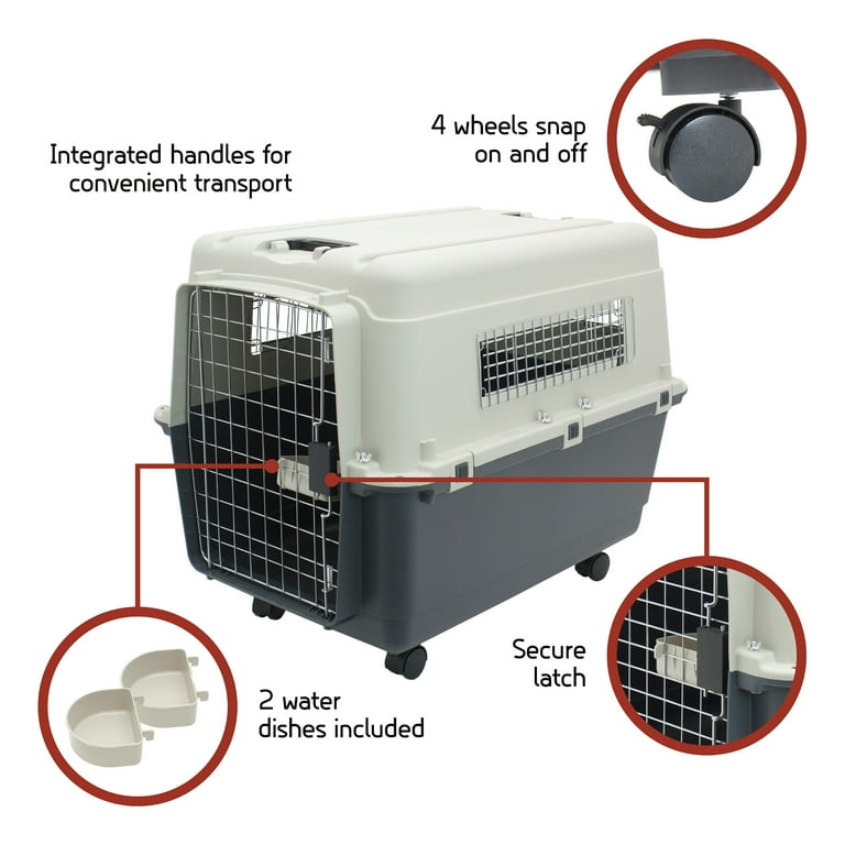 ケンケンページ SportPet Designs Airline Approved Plastic Dog Kennel with Wheels