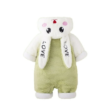 RUTAYY Children Boys Girls Jumpsuits Winter Bodysuit Fuzzy Warm Thickened Adorable Bunny Animal Design Trendy Vacation Romper