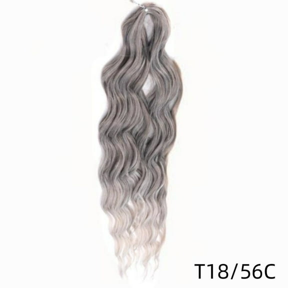 XmhyTop 24 Inch 3-Bundle Human Braiding Hair, 100g/Bundle Deep Wave Curly Extensions, Wet and Wavy Texture for Boho Braids Styling, Grayish-White