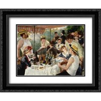 Luncheon of the Boating Party 2x Matted 24x20 Black Ornate Framed Art Print by Renoir, Pierre-Auguste