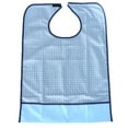 thumbnail image 2 of lionlar Waterproof Bib Adult Mealtime Cloth Protector Disability Aid Apron blue grid, 2 of 5