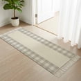 thumbnail image 3 of Kitchen Rug Runner 2'x 5', Retro Grey Indoor/Outdoor Washable Carpet with Tassels, Farmhouse Buffalo Plaid Vintage Beige Reversible Low-Pile Soft Area Rug for Living Room, Bedside, Sink, 3 of 9