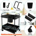 thumbnail image 4 of 2 Pack Under Sink Organizers and Storage,2 Tier Pull Out Cabinet Organizer with Wheels,4 Tier Multi-Functional Rolling Storage Cart with Retractable Tubes for Bathroom,Kitchen,Laundry Room,Black, 4 of 7