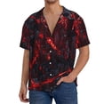 thumbnail image 1 of Balery Cyberpunk Cityscape Lights Camisa Casual de Manga Corta con Botones para Hombre, Texturizada, Estilo Cubano, para Playa, Verano-4X-Large, 1 of 5