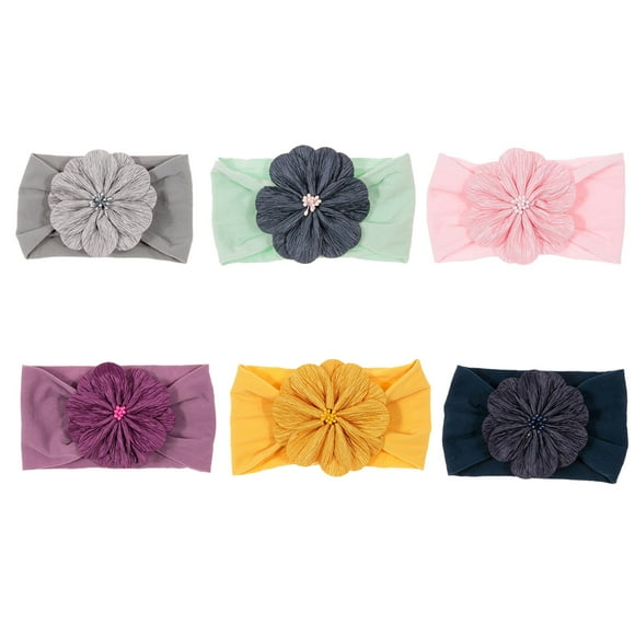 Minkissy 6Pcs Kid Hair Accessories for Girls Fashionable Flower Headband Wide Band