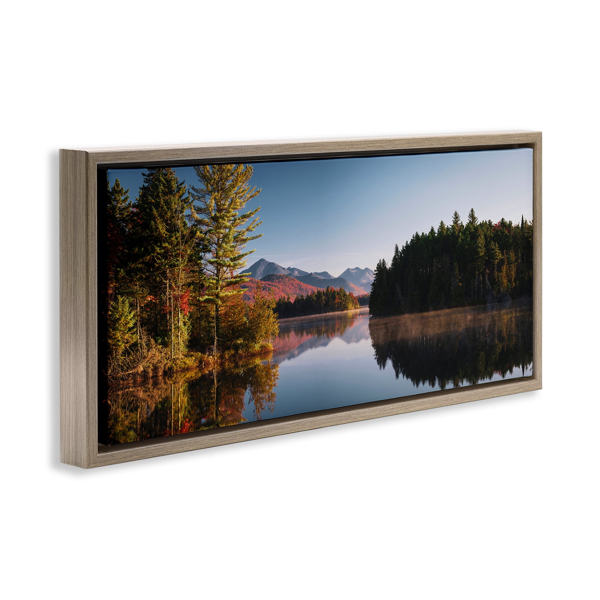 Stupell Industries Autumn Morning Reflection Brown Framed Floater Canvas Wall Art, design by Jonathan Zaharek