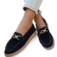 thumbnail image 4 of Willtoo Women's Comfortable Thick-Soled Slip-On Wedge Shoes, Jeans Flats with Soft & Flexible Soles, Sneakers for Women Loafers Comfy Buckle Decor, 4 of 5