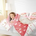 thumbnail image 4 of Manfei Cartoon Santa Claus Bedding Comforter Set for Kids Girls, Gold Snowflakes Twin Comforter Sets, White Pink Stripe Bedding Set, Christmas Home Decor, Reversible 2 Pieces, 4 of 8