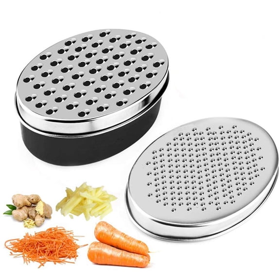 Cheese Grater with Lemon Zester and Food Storage Container – Multi-Purpose Kitchen Grater for Vegetables and Ginger