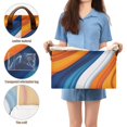 thumbnail image 5 of Yayeee Foldable Storage Basket for Shelves with Handles Waterproof Cloth Bins, Orange Abstract Wavy, 5 of 7