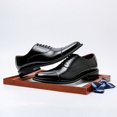 thumbnail image 1 of 2022 Zapatos de vestir Oxford hechos a mano de alta calidad, zapatos de traje de cuero de vaca genuino para hombres, calzado, zapatos formales de boda, oferta (27,5 cm), 1 of 2