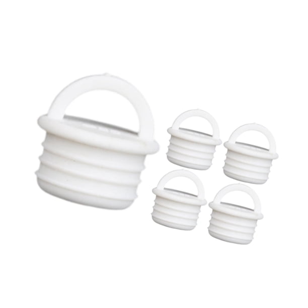 5 tapones para cubo de fregona con anilla de tiro, prácticos y profesionales, de silicona. 27x22mm