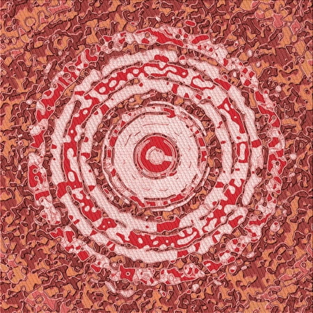 

Ahgly Company Indoor Square Patterned Love Red Area Rugs 8 Square