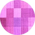 thumbnail image 1 of Ahgly Company Indoor Round Checkered Pink Modern Area Rugs, 4' Round, 1 of 4