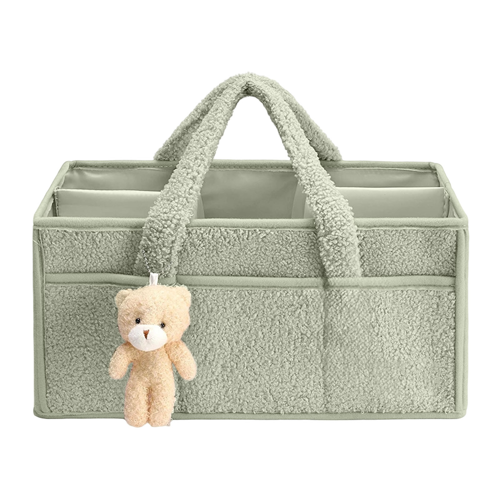 Changing Bag Organiser, Portable Baby Nappy Caddy Organiser, Plush Changing Bag Organiser, Double Velcro Changing Organiser with Interchangeable Compartments, Baby Nappy Changing Basket