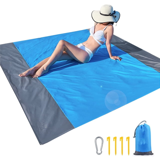 Manta de playa a prueba de arena, manta de picnic, impermeable y resistente al viento, manta de playa ligera y de secado rápido